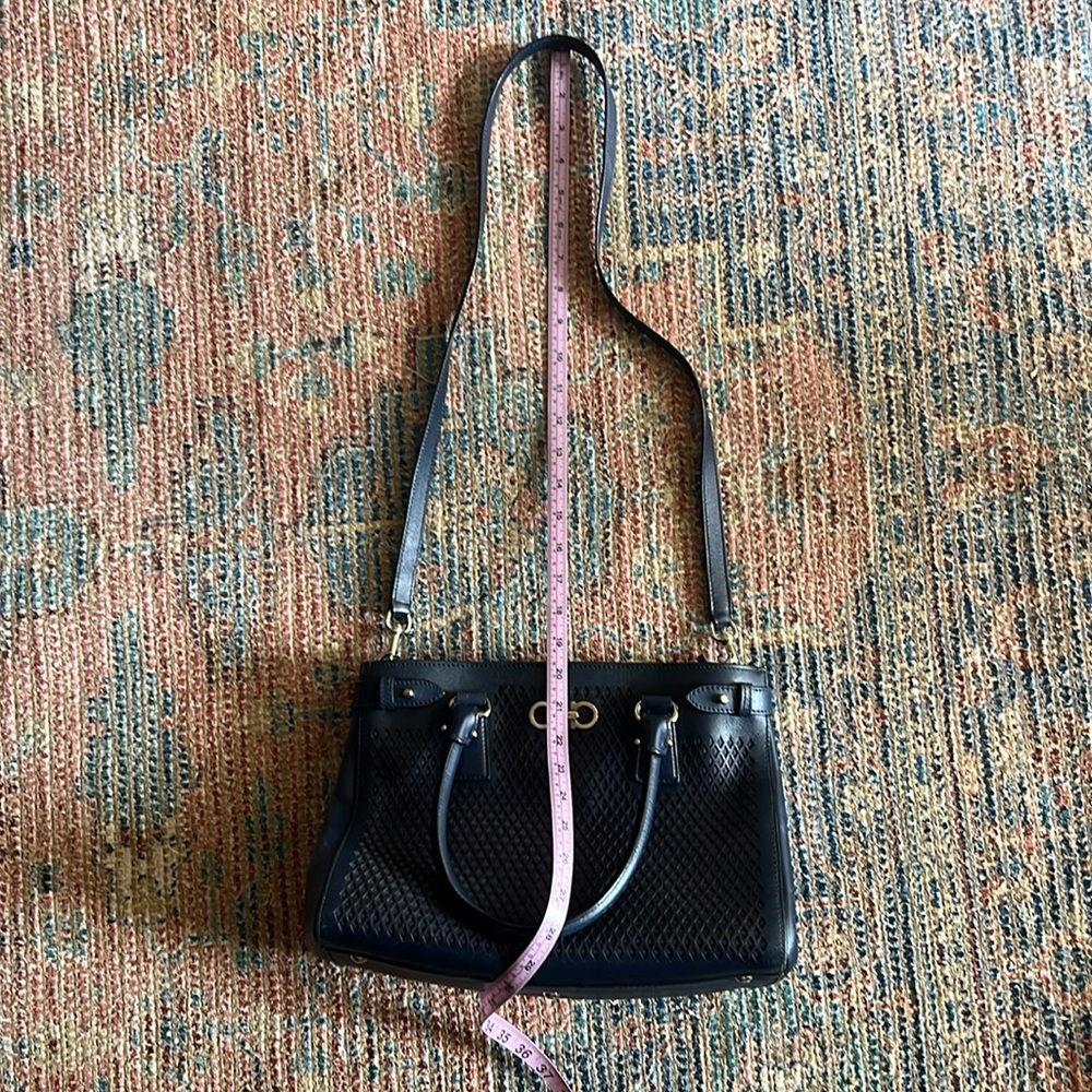 SOLD !!!!Salvatore Ferragamo Blue Perforated Satchel - Picture 12 of 13